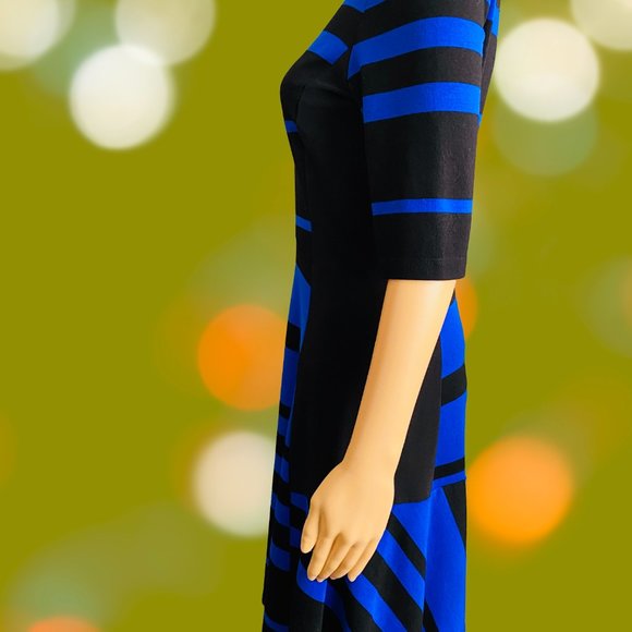 Gabby Skye Fit & Flare Color Block 3/4 Sleeve - Picture 3 of 6